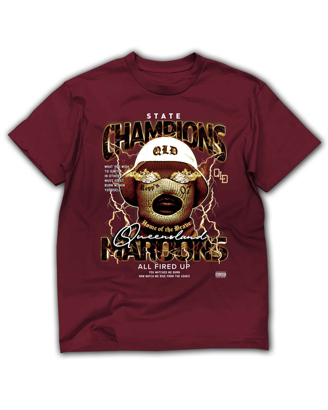 QLD Bally Tee - Maroon