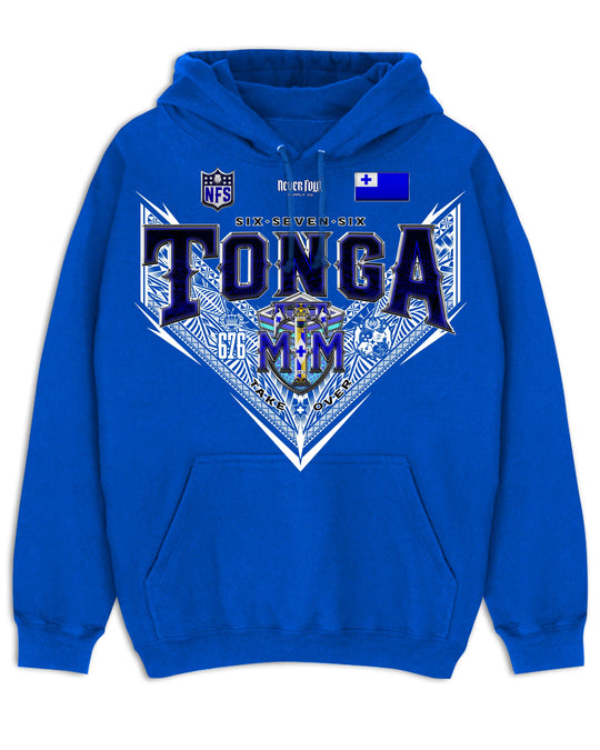 Tonga League Blue - White V - Hood