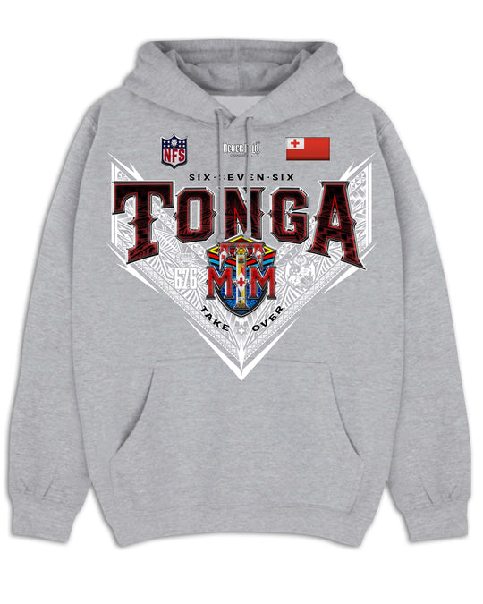 Tonga League Red - White V - Hood