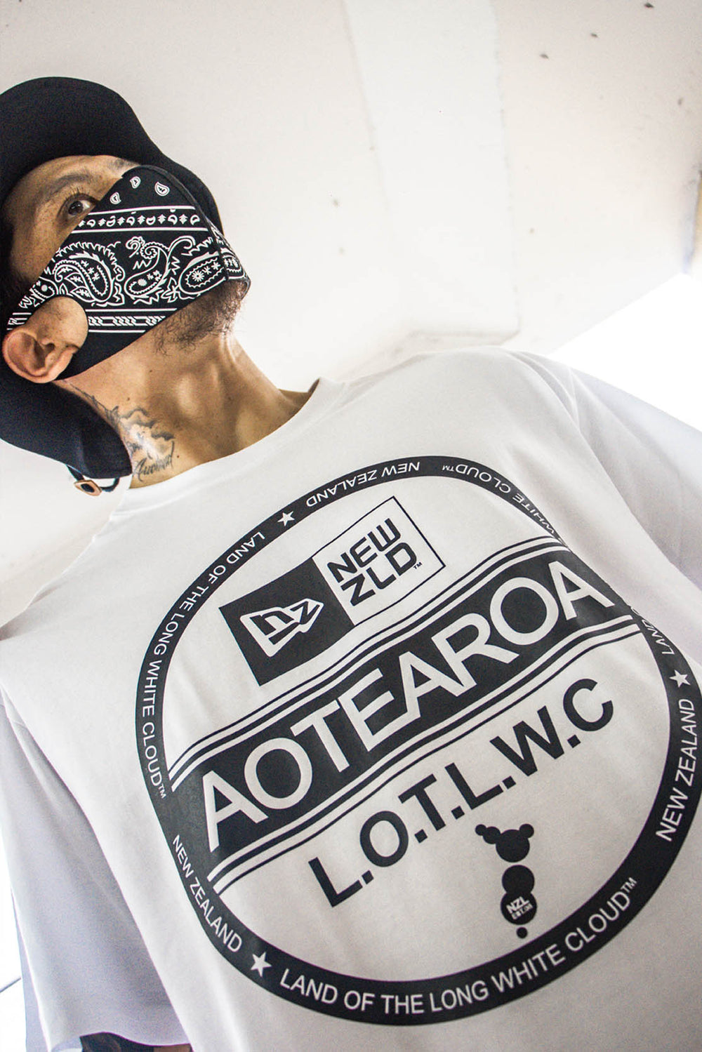 Aotearoa Patch Tee – White, view 5