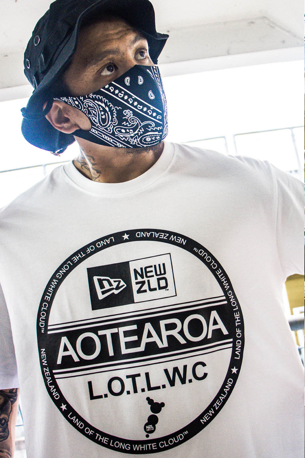 Aotearoa Patch Tee – White, view 4