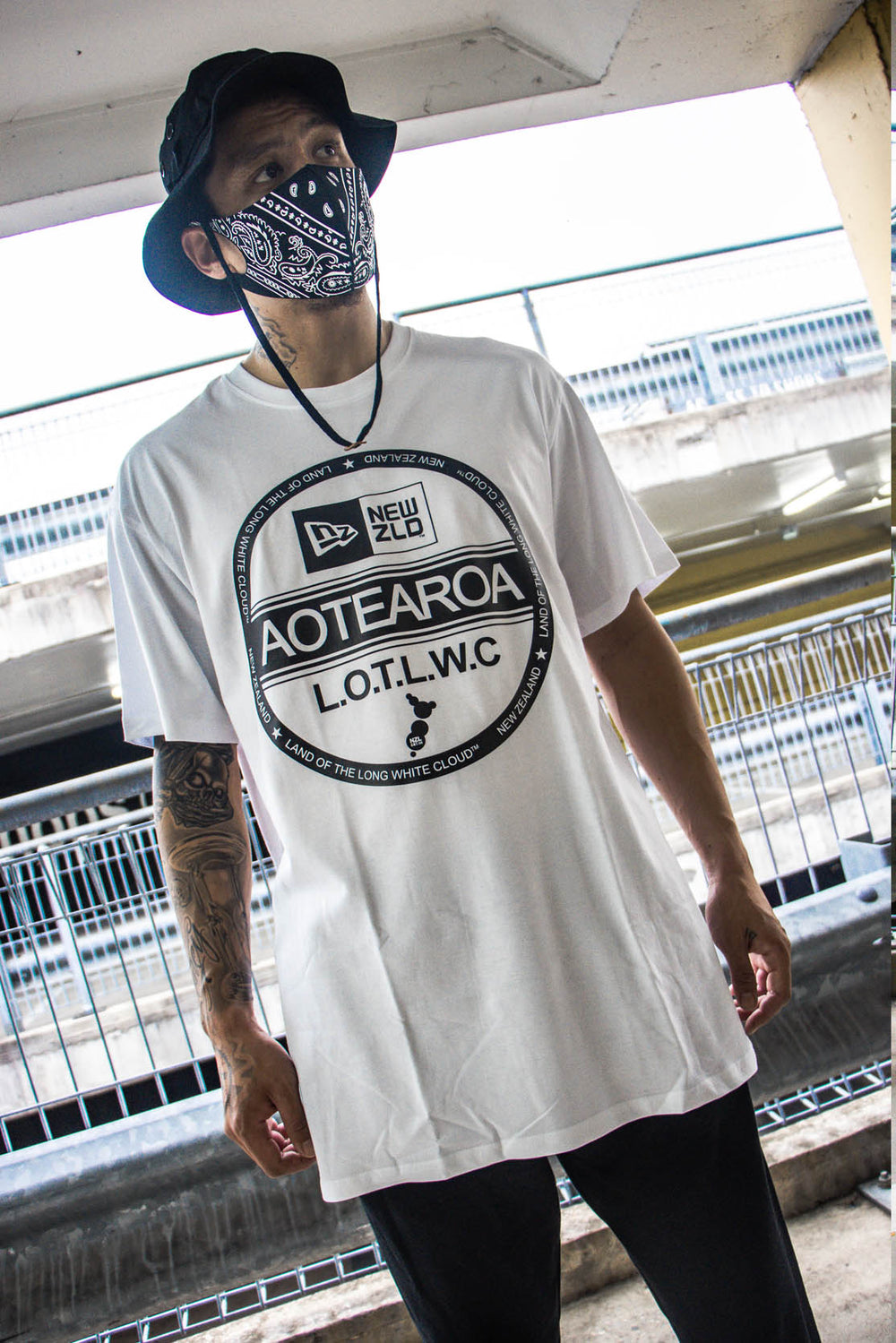 Aotearoa Patch Tee – White, view 6