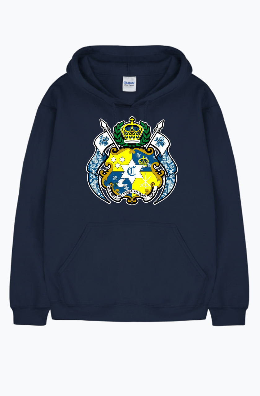 Tongan Crest Hoodie – Blue Bandana, view 4
