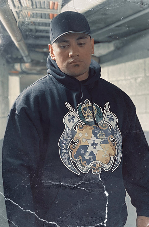Tongan Crest Hoodie – Blue Bandana